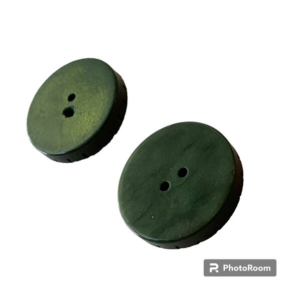Plastic Buttons 2 Hole Marbled Green Set of 2 Original Sewing Fidget Crafts - Picture 10 of 11